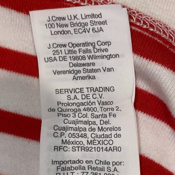 J.CREW Women's Oska Stripe White and Red with 3 Gold Button-shoulder Tee Size M - Picture 6 of 11